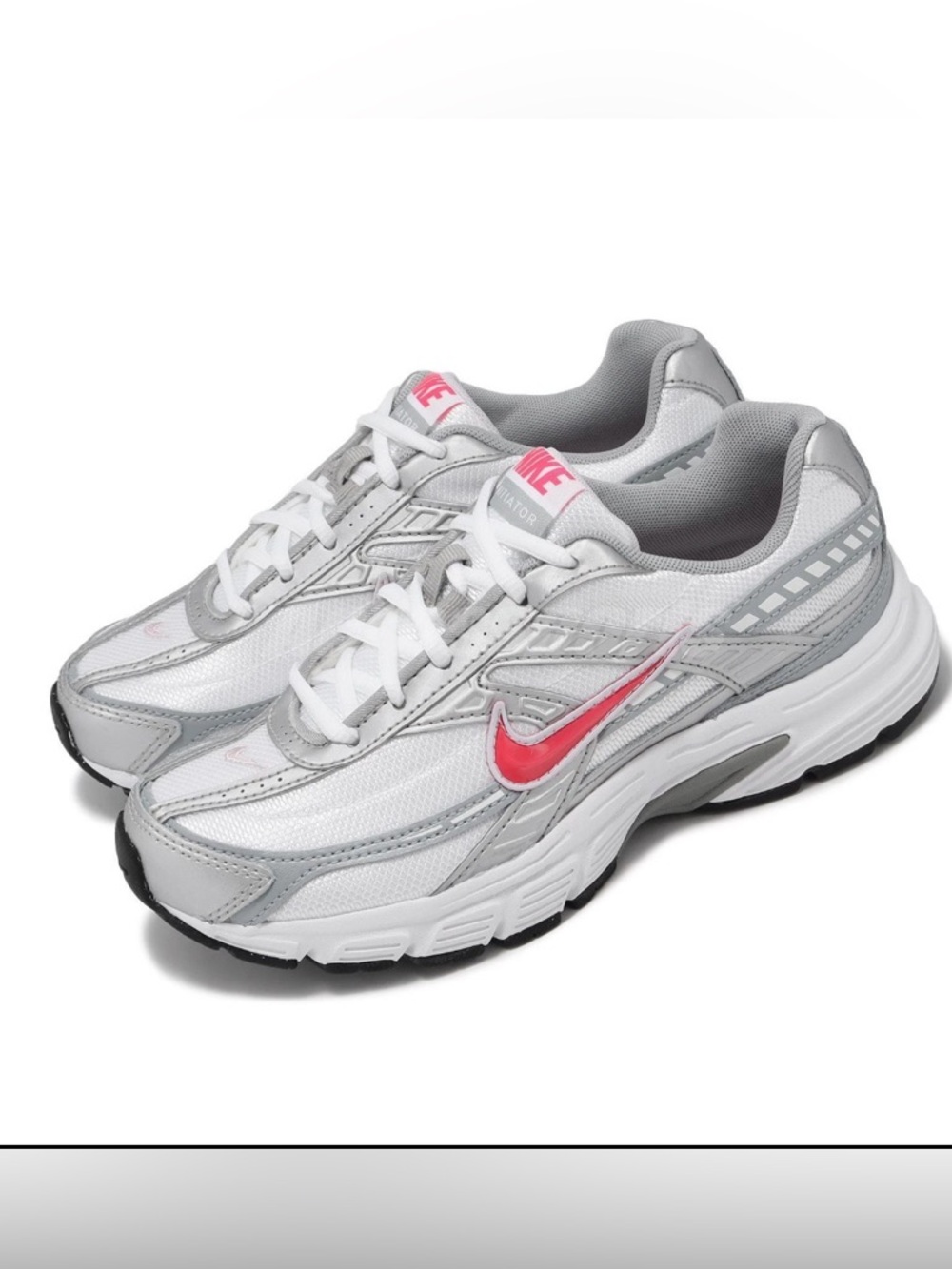 NIKE WMNS INITIATOR WHITE SILVER PINK Athletic Running Sneakers SZ 8.5